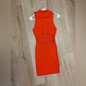 Orange knitted dresses
